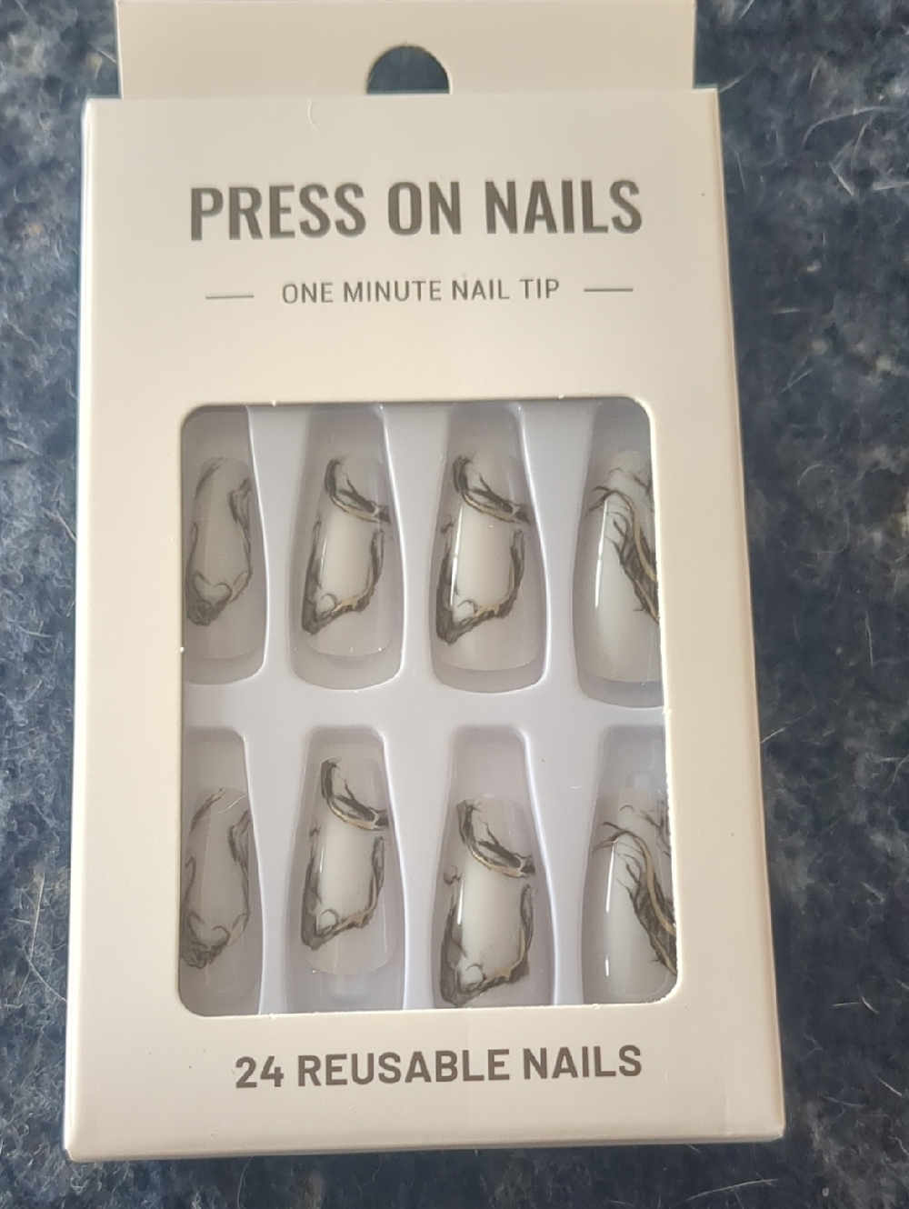 Press On Nails - Marble Accent Reusable Set